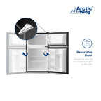 Arctic King Two-Door Mini Fridge With Freezer, 3.2 Cu. Ft., Stainless Steel