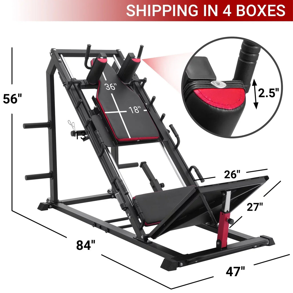 syedee Leg Press, Hack Squat And Leg Extension Machine - Lower Body Home Gym