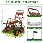 WERHAM 4-Wheel Garden Hose Reel Cart, Holds 300 ft 5/8" Hose, Heavy Duty for Yard Lawn Outdoor
