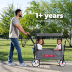 Radio Flyer Compass Kid & Cargo Stroll ‘N Wagon®, Gray Push and Pull Folding Fabric Wagon, for Kids 1 Year and up