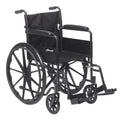 Drive Medicals Silver Sport 1 Wheelchair With Full Arms And Swing Away Removable Footrest - Silver Sport 1