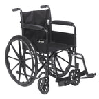 Drive Medicals Silver Sport 1 Wheelchair With Full Arms And Swing Away Removable Footrest - Silver Sport 1