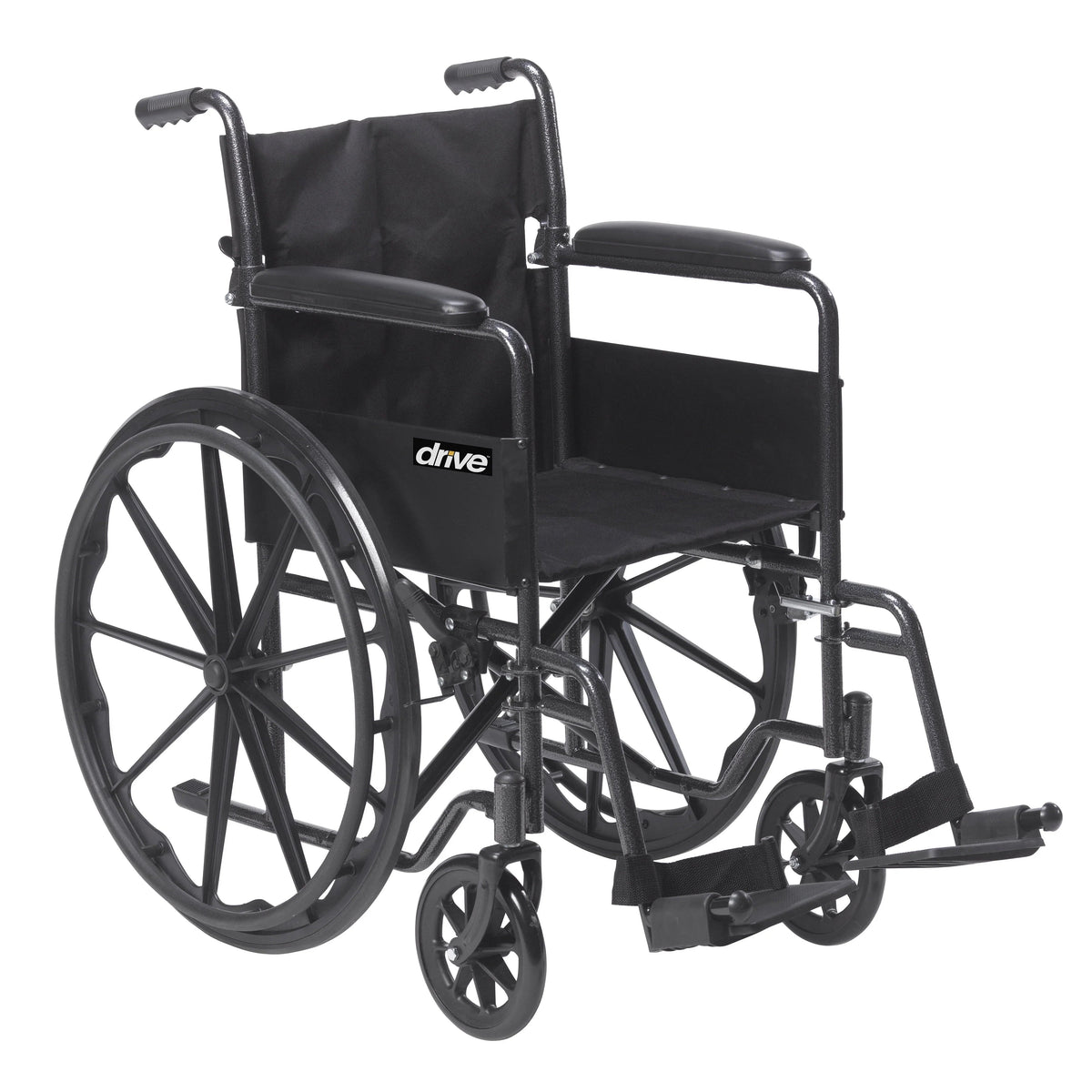 Drive Medicals Silver Sport 1 Wheelchair With Full Arms And Swing Away Removable Footrest - Silver Sport 1