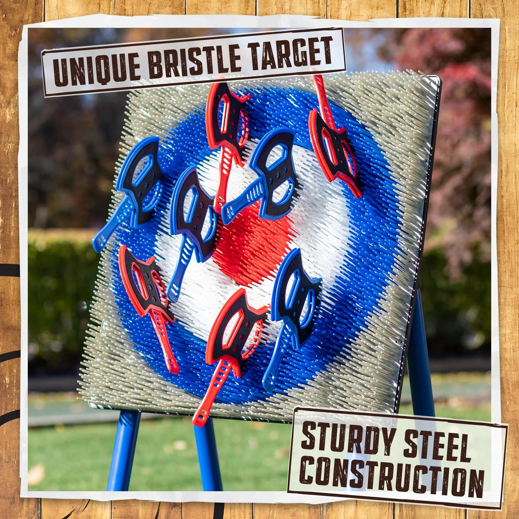 EastPoint Deluxe Steel Frame Axe Throw Target Game Set - 8 Axes