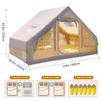 4-6 People for Camping Inflatable Tent, Glamping Tent with Stove Jack , 4 Seasons available Waterproof Blow Up Tent