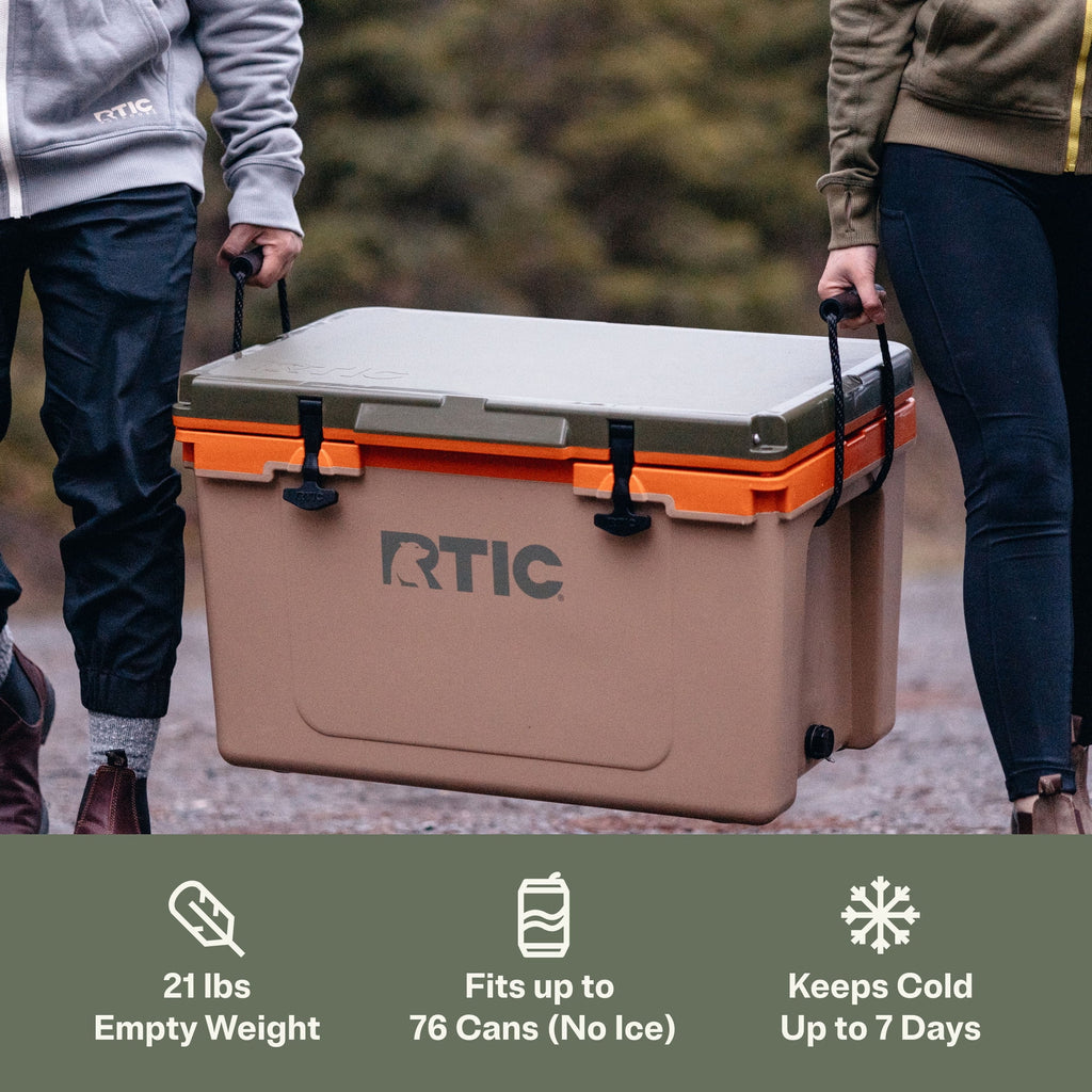 RTIC 52 Qt 76-Can Ultra-Light Ice Chest Cooler, Marine/Canvas