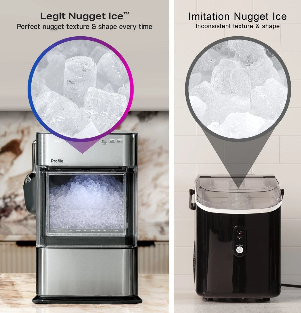 GE Profile Opal 2.0 Ultra Nugget Ice Maker With Scale Inhibiting Filter, Scoop, 38 lbs In 24 Hours, WiFi - Stainless Steel