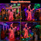 Faburo 12 ft Halloween Inflatable Ghost with Skull and Bleeding Eyeball, Outdoor Blow Up Yard Decoration for Party and Garden