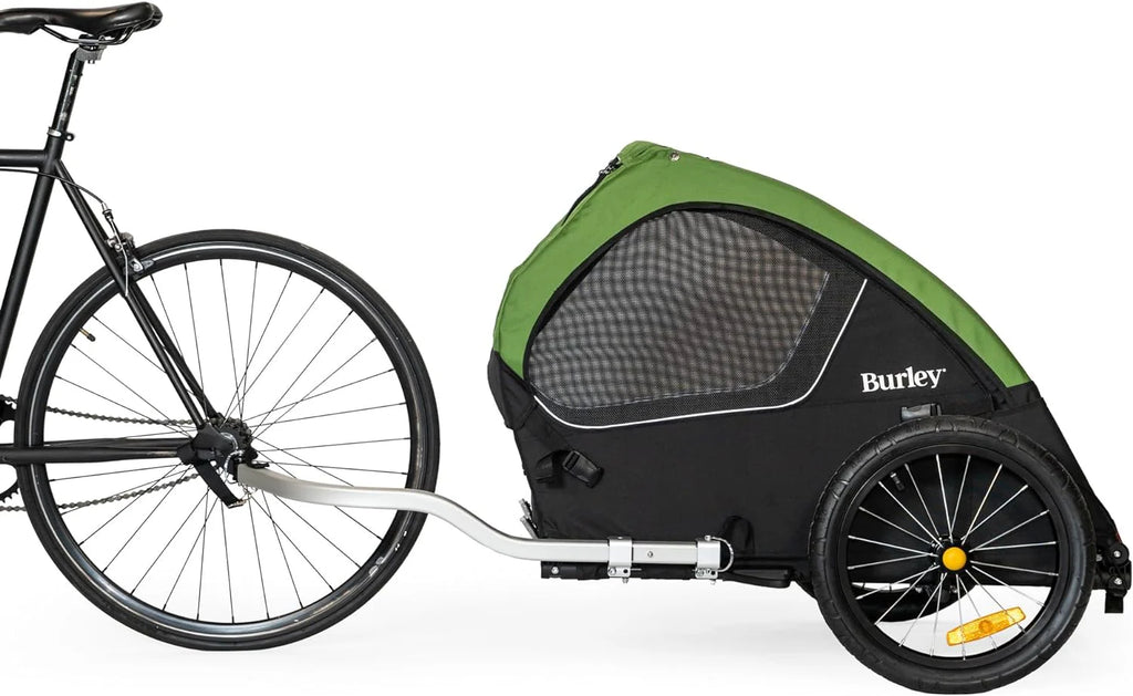 Burley Pet Bike Trailer, 75 Pounds, Fern Green/Black/White - Tail Wagon 947108