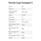 Parmak Super Energizer 5 Electric Fence Charger, 50-Mile Range, Red