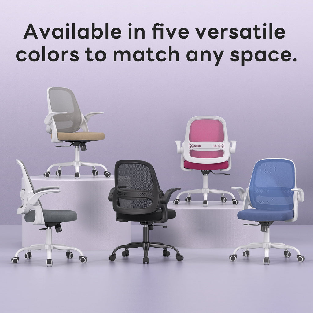 TMV Ergonomic Mesh Office Chair - High Back Gaming Desk Chair, Computer Chair with Lumbar Support & Wheels, Modern Vanity Chair for Home Office