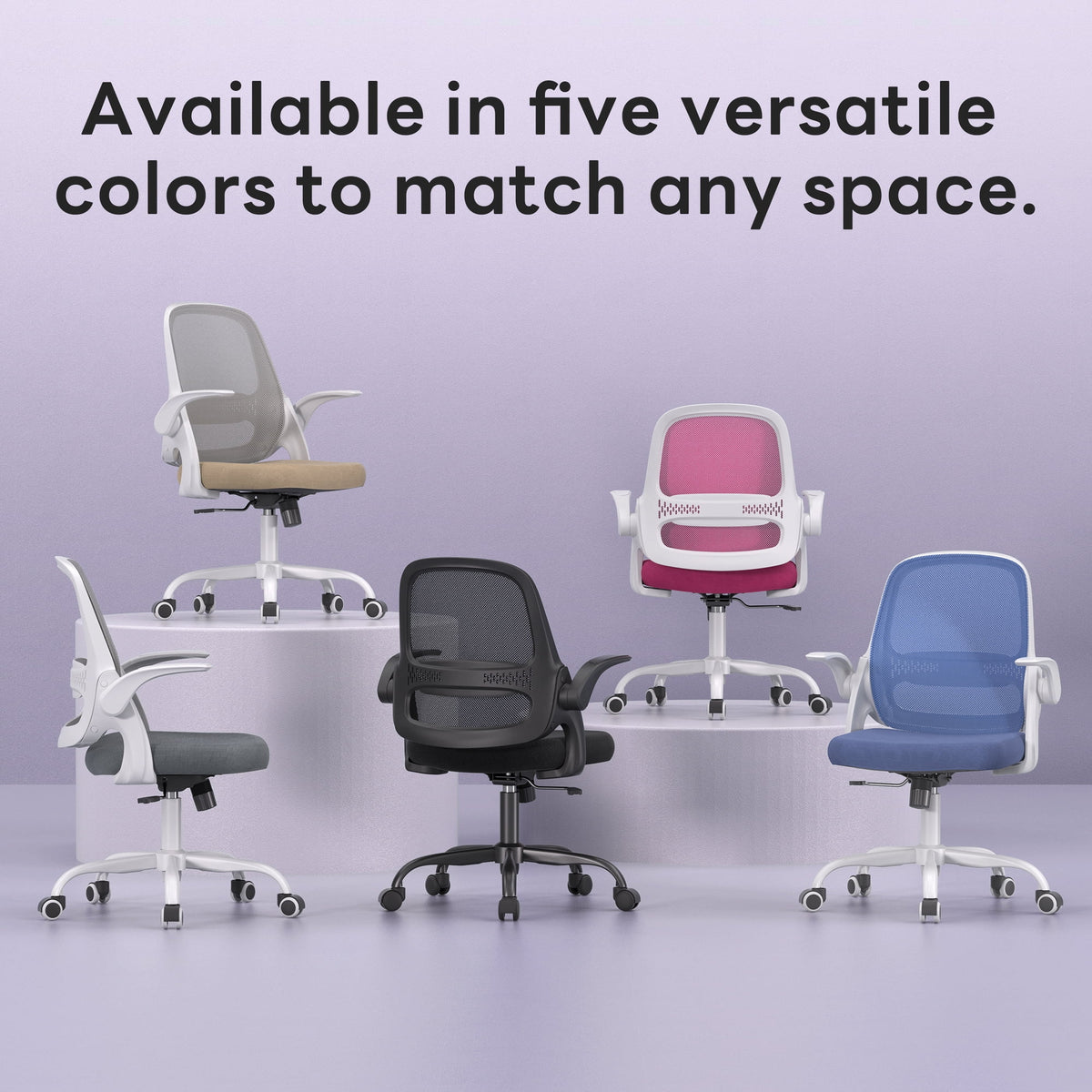 TMV Ergonomic Mesh Office Chair - High Back Gaming Desk Chair, Computer Chair with Lumbar Support & Wheels, Modern Vanity Chair for Home Office