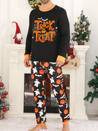 DAKIMOE Halloween Pajamas Family Matching Set Holiday Print Long Sleeve Jammies Loungewear PJs Set Sleepwear Adult Kids Men Women Toddler