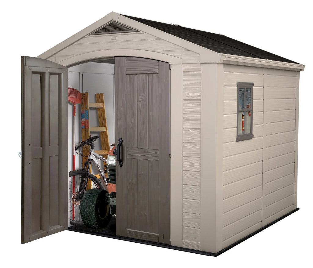 Keter Resin Outdoor Storage Shed, Taupe, 8 x 11 Foot - Factor
