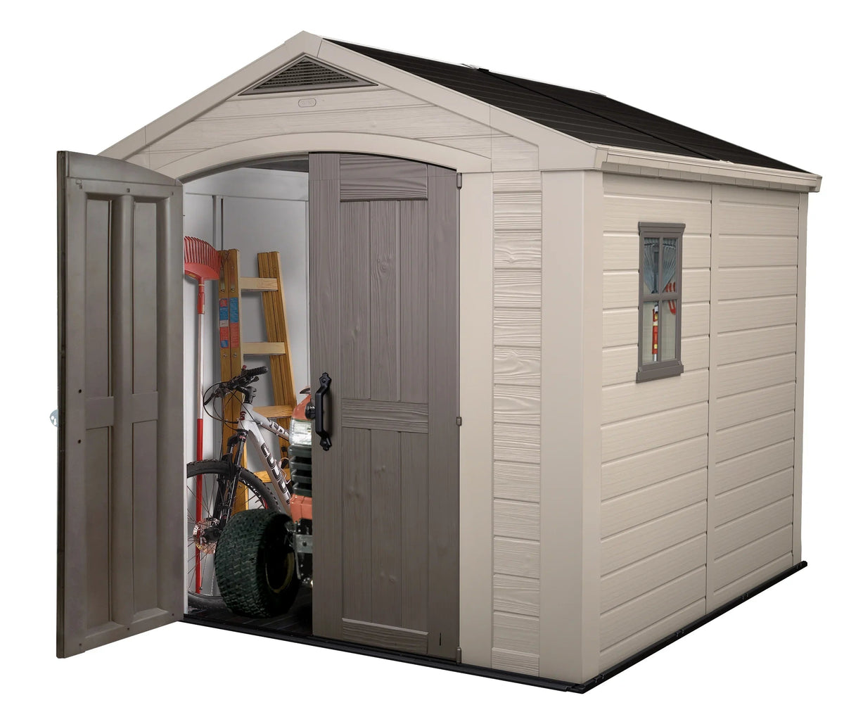 Keter Resin Outdoor Storage Shed, Taupe, 8 x 11 Foot - Factor