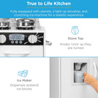 Best Choice Products Wooden Play Kitchen for Kids, Pretend Play Cooking Set with Accessories, Ages 3+ - Chalk