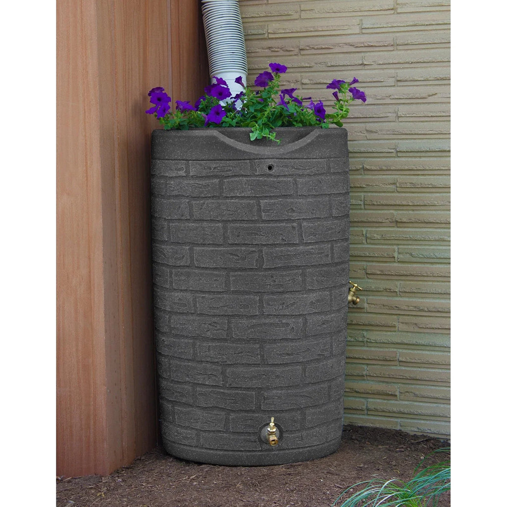 Good Ideas Impressions Downton Rain Saver Rain Barrel, 50 Gallon, Dark Granite - IMP-D50-DAR
