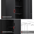 Ktaxon 71"H Metal Garage Storage Cabinet, Heavy Duty Steel Utility Locker with 5 Adjustable Shelves, for Home, Office, Warehouse, Garage, Black