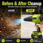 Cordless Leaf Blower with 2x 4.0Ah Batteries, 980,000 RPM Handheld Electric Leaf Sweeper, Lightweight Blower for Patio Cleaning, Lawn Care, Dust and
