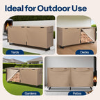 SPECSTAR 8 ft Heavy Duty Firewood Rack Outdoor with Cover, Fire Wood Storage Rack, Log Holder and Cover Combo Set with Zipper, Brown