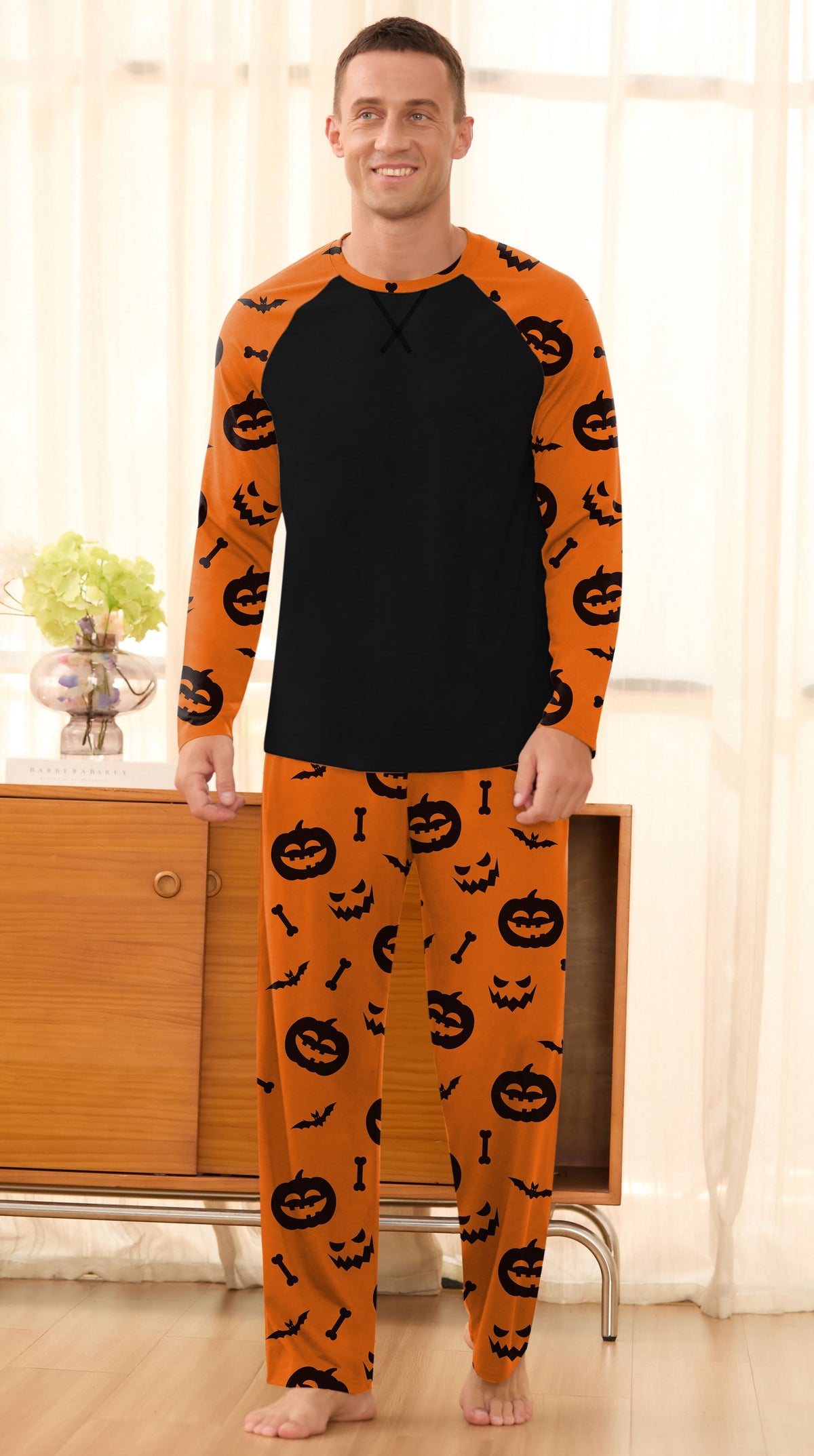 Iceglad Men's Pajamas Set Long Sleeve Sleepwear with Pockets Comfortable Lightweight Pjs Sets for Men