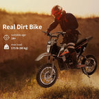 Kids Electric Dirt Bike 36V 350W, 15.5 MPH, Age 8-16, 175 lbs Max Load
