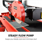BAUMR-AG Wet Tile Saw, 800W, 200mm Blade, 720mm Max Cut - BTS210