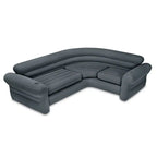 Intex Inflatable L-Shaped Corner Sofa With Cup Holders, Gray, 2-Pack
