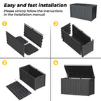Kdymod Deck Box Outdoor Storage 200 Gallon,Resin Deck Boxes Outdoor Waterproof UV Resistant with Hundles,Outside Lockable Toy Storage for Pool ,Patio