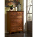 Simply Solid Aiden Solid Mahogany Wood 6-Drawer Chest - Brown Cherry