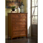 Simply Solid Aiden Solid Mahogany Wood 6-Drawer Chest - Brown Cherry