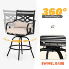 Sophia & William 2 Piece Patio Swivel Bar Stools With Cushions
