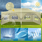 COBIZI 10x20 ft Commercial Pop-Up Canopy Tent With 6 Sidewalls And Roller Bag