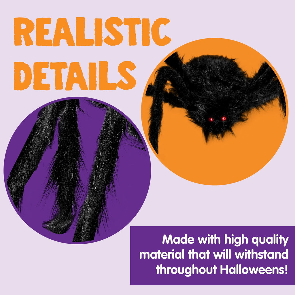 Joyfy 5 ft Scary Giant Spider Halloween Decorations Outdoor, Poseable Spider Lifelike Hairy Prop for Yard, Haunted House, Tree or Porch Party Decorations