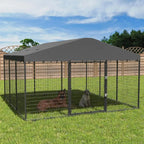 Kullavik Extra-Large Heavy-Duty Outdoor Dog Kennel - 118 x 118 x 70 Waterproof Roof Enclosure
