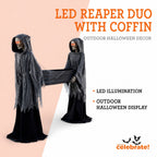 Way To Celebrate 5 ft LED Skeleton Reaper Duo Carrying Coffin Halloween Outdoor Decor