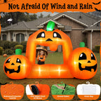 Firstness 8.5FT Halloween Inflatable,Pumpkin Photo with Lights for Party Yard Decorations