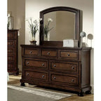 5-Piece Classic Brown Cherry Bedroom Set With Storage Platform Bed