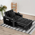 Convertible Sleeper Chair With USB And Type-C Ports - Black Or Grey