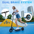 Electric Scooter for Kids, 250W Motor, 9 MPH Max Speed, LED Display, Dual Brake System, 6.5” Solid Tires, Lightweight E-Scooter for Kids Ages 6 to 14
