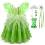 HAWEE Flowers Fairy Costume for Girls Toddler Halloween Birthday Party Fairy Elf Dress up with Wings