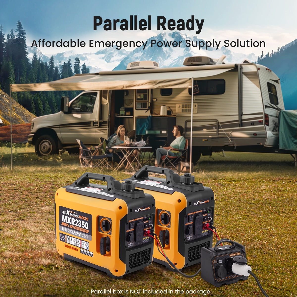 Maxpeedingrods 2350W Portable Generator, Gasoline Powered, Quiet Home RV Power Supply, Ultralight Inverter Generator
