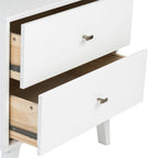 Prepac Milo 2-Drawer Tall Nightstand With Open Shelf, White