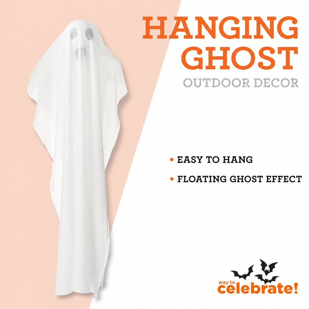Hanging Ghost Decoration, White, 32", Halloween by Way To Celebrate