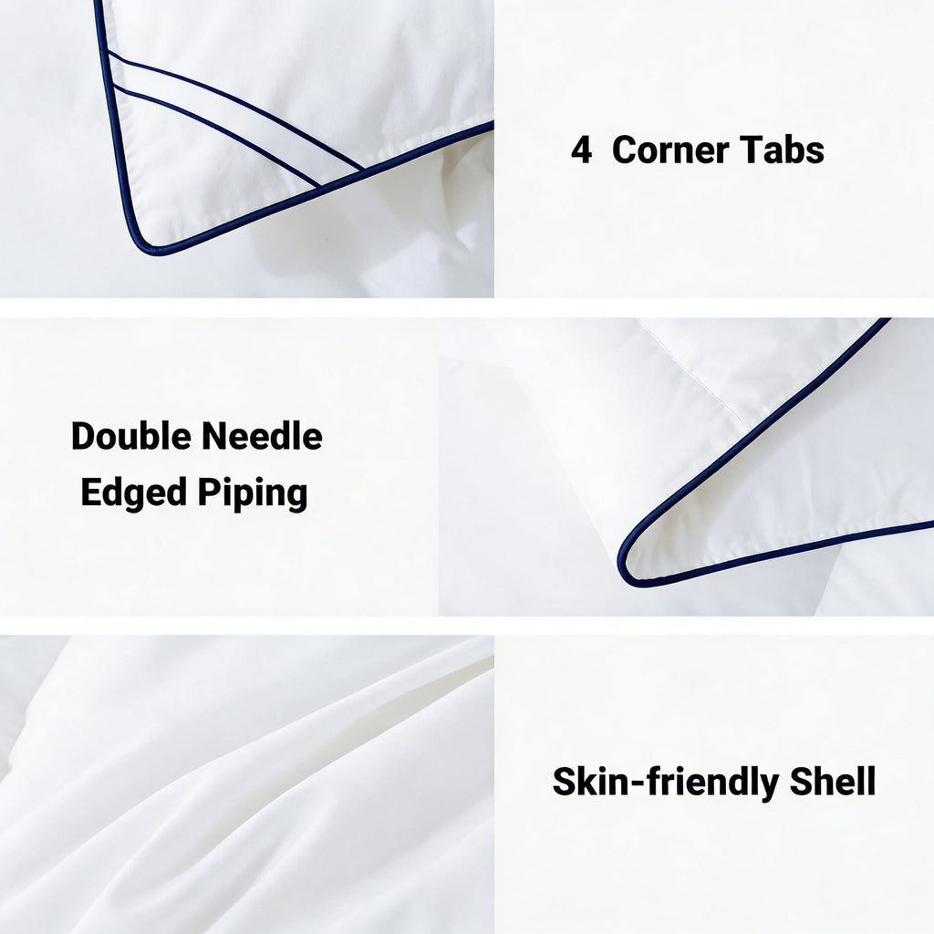 Yalamila Down Comforter Twin Size, 100% Cotton Ultra Soft Duvet Insert for All Season, Hotel Luxury Breathable Goose Feather Down Fiber Bedding