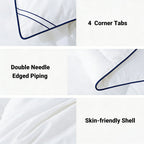 Yalamila Down Comforter Twin Size, 100% Cotton Ultra Soft Duvet Insert for All Season, Hotel Luxury Breathable Goose Feather Down Fiber Bedding