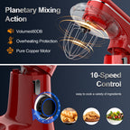 Honinst 6.5 QT Electric Stand Mixer, 10+P Speeds Lightweight with Tilt-Head Kitchen Stand Mixer, Dough Hook, Whisk, Beater and Bowl, Food Mixer for