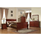 Louis Philippe III Dresser, Cherry Brown, 6 Drawers, 60 Inches Long x 18 Inches Wide x 34 Inches High