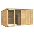 i.Pet Extra-Large Outdoor Wooden Log-Style Dog House With Insulated Bed, 2.28m - Brown
