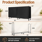 SPECSTAR 8ft Heavy Duty Indoor Outdoor Firewood Storage Log Rack with Cover Combo Set Black